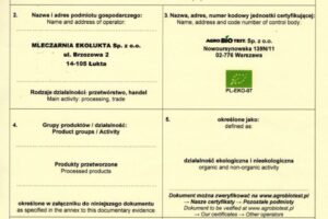 certyfikat EKO certyfikat EKO